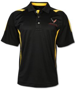 Playera Polo Racing Pegasus: Negro/Amarillo para C8