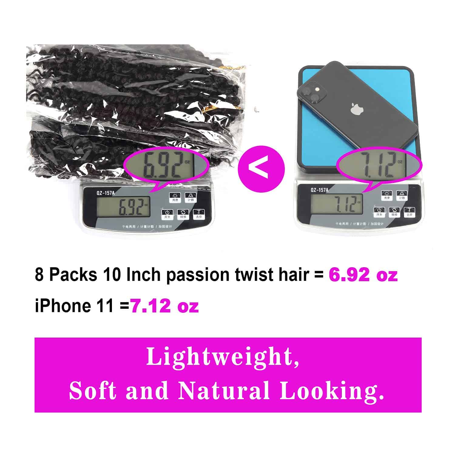 30 Pulgadas Passion Twist Crochet Hair 8 Paquetes de Pelo - Imagen 6