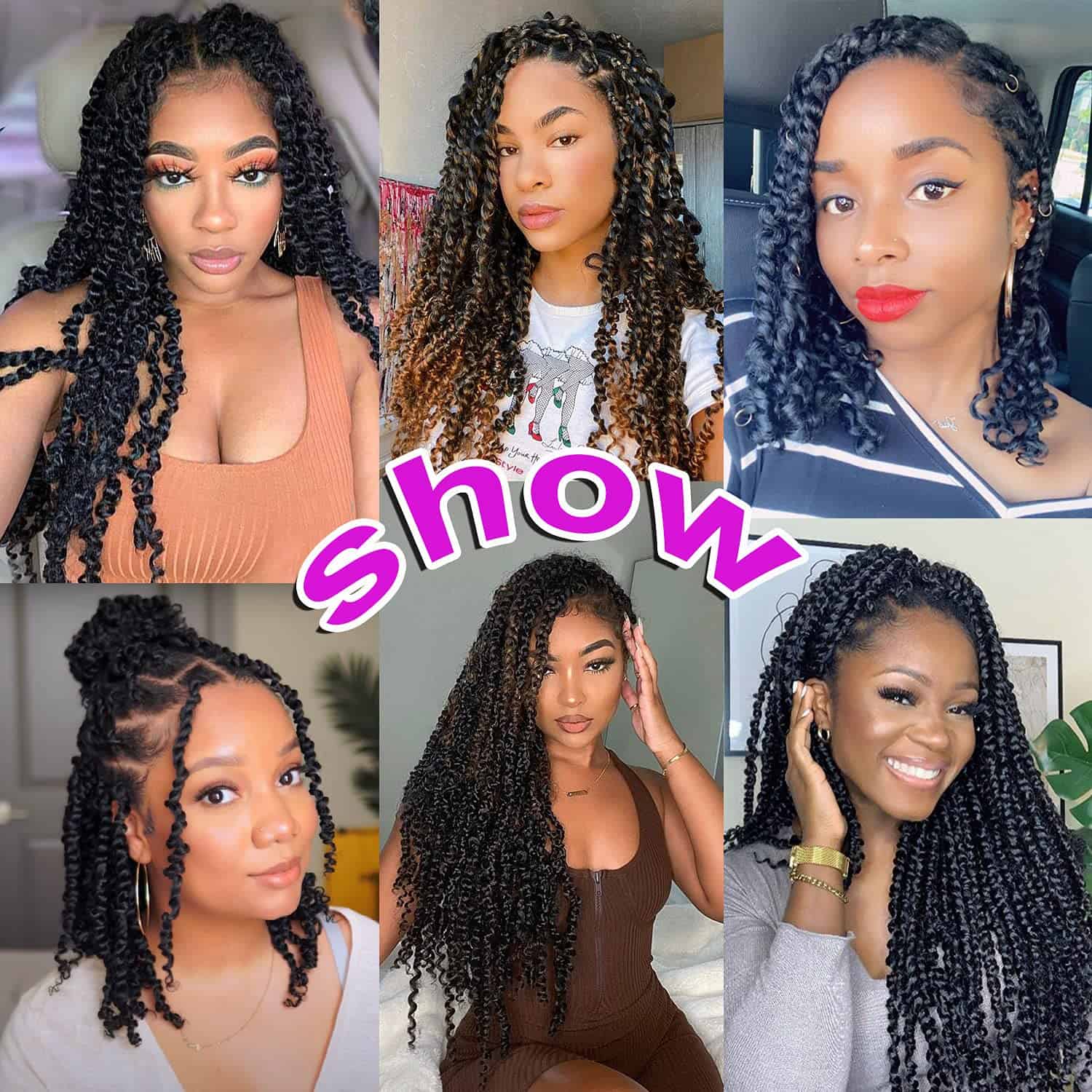30 Pulgadas Passion Twist Crochet Hair 8 Paquetes de Pelo - Imagen 8