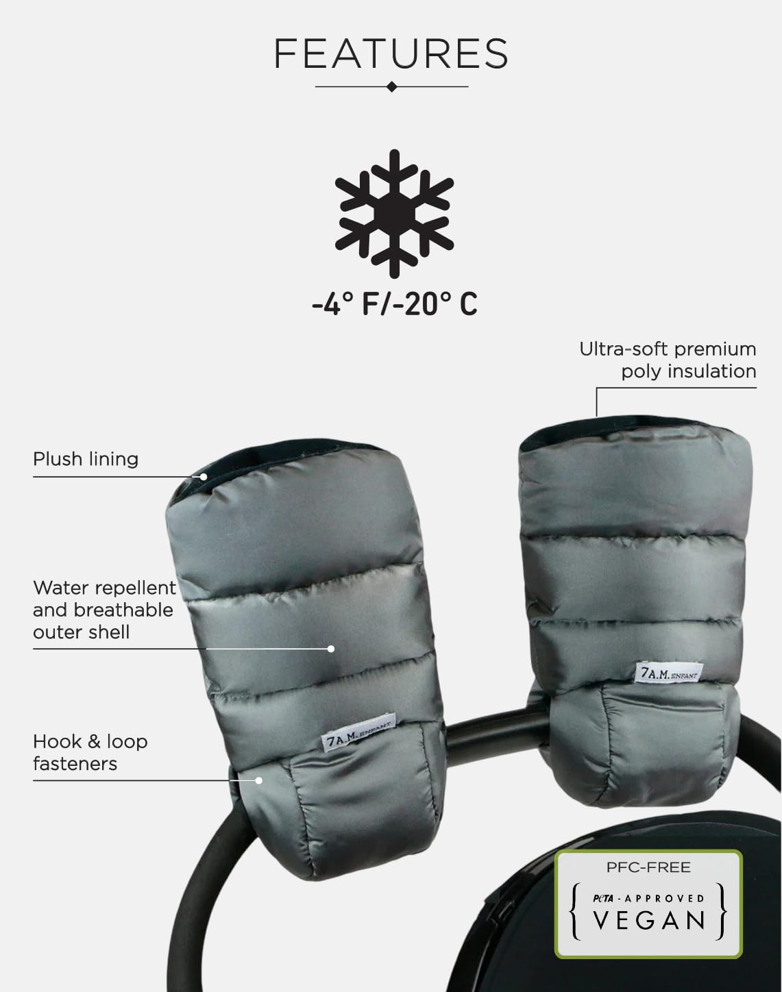 7AM Enfant Stroller Warmmuffs Guantes - Mitones - Imagen 4