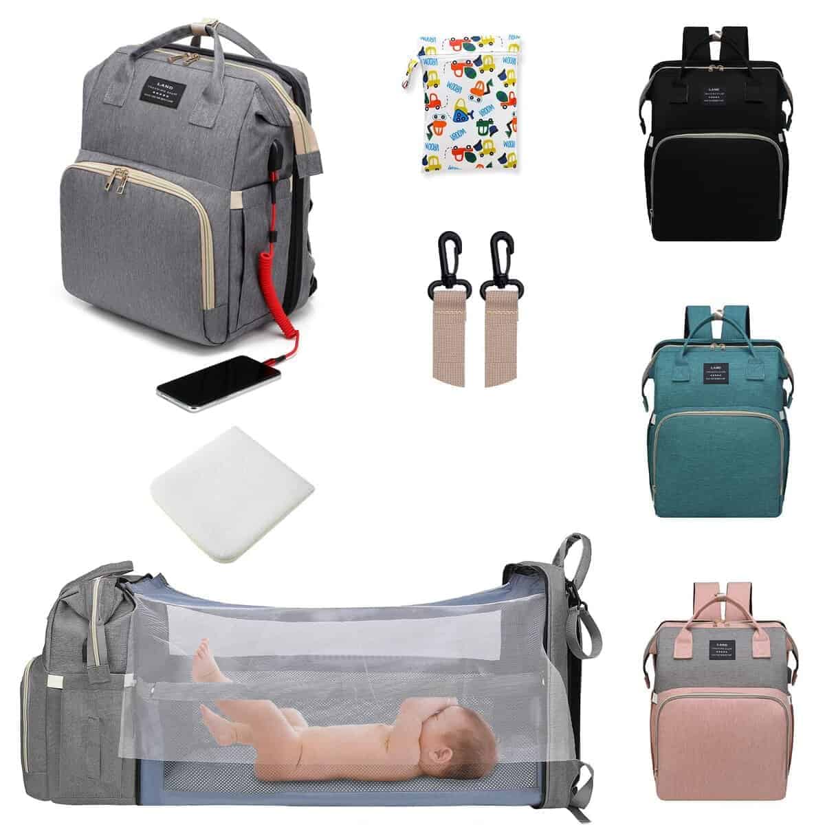 Bolsa de pañales ANWTOTU con Estación de Cambio, Mochila de