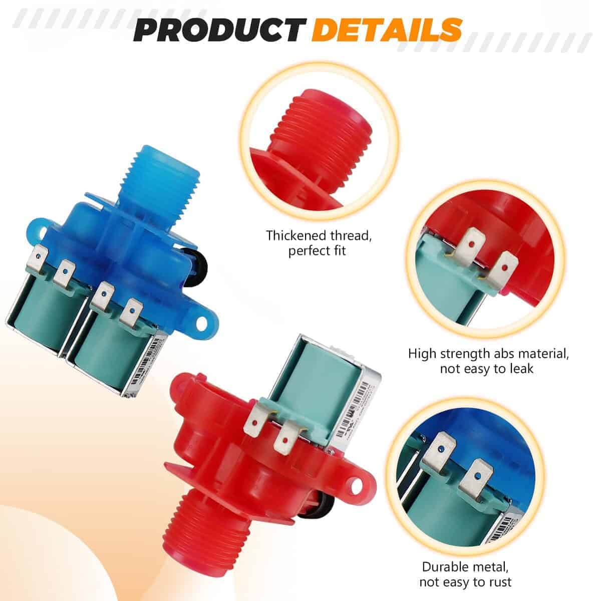 Válvula de entrada de agua fría -Azul y Rojo - Imagen 3