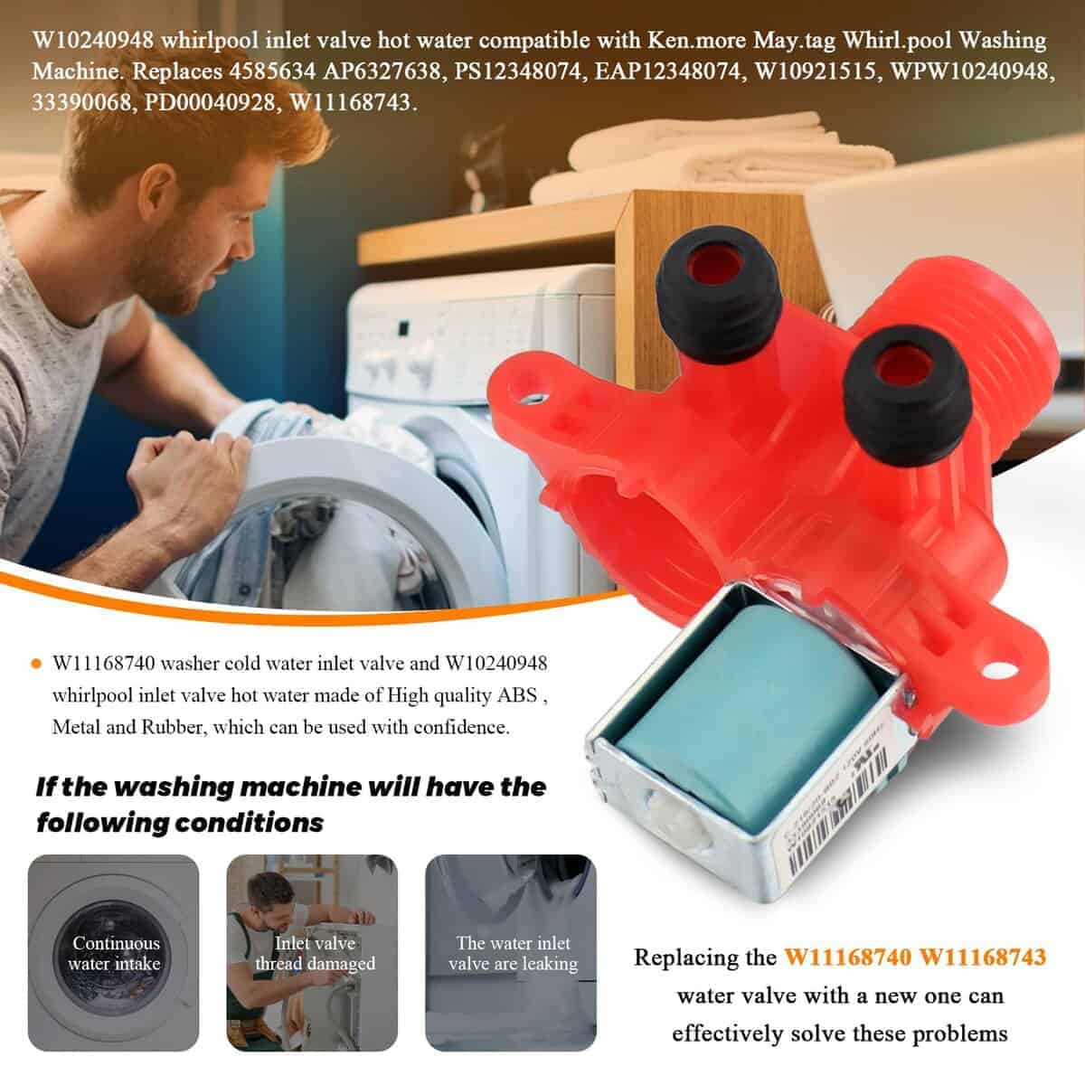 Válvula de entrada de agua fría -Azul y Rojo - Imagen 5