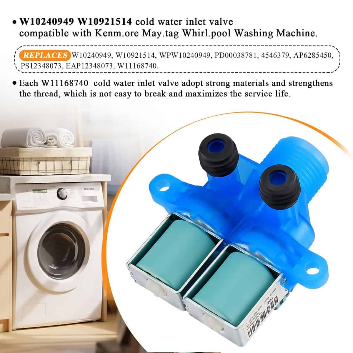 Válvula de entrada de agua fría -Azul y Rojo - Imagen 4