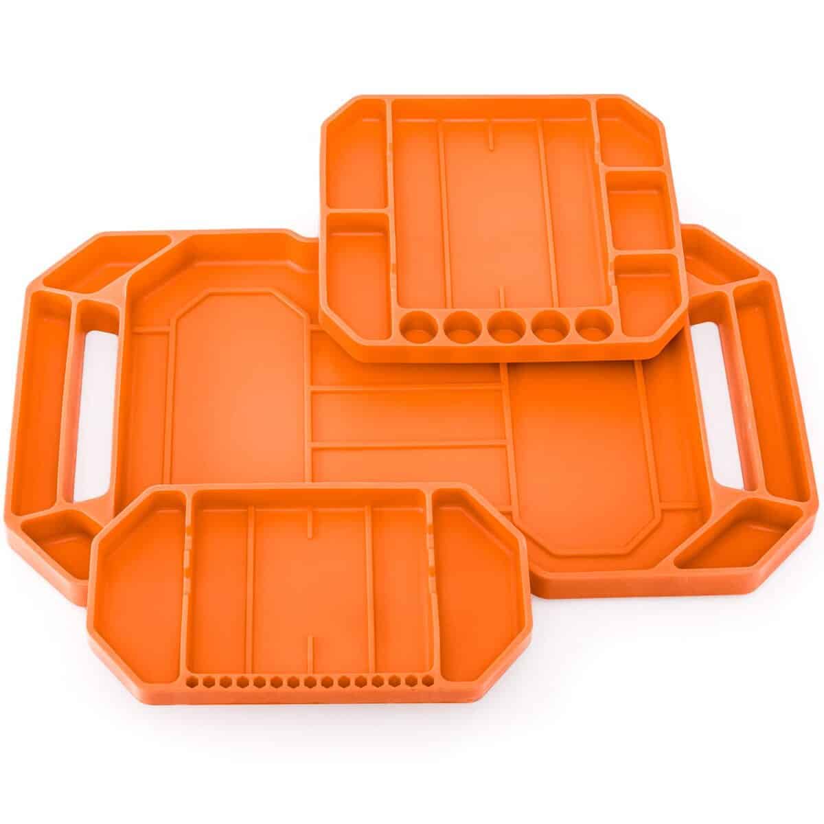 Juego de 3 bandejas de herramientas de silicona flexible