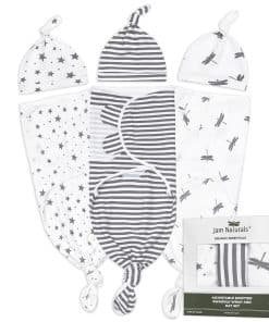 Set de 3 Swaddle Ajustables con Corbatas de Jam Naturals -