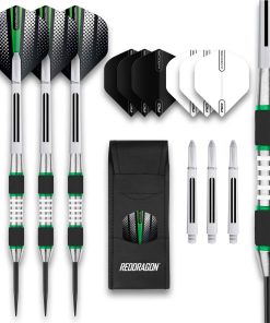 RED DRAGON Evos: Set de Dardos de Tungsteno Verde de 24