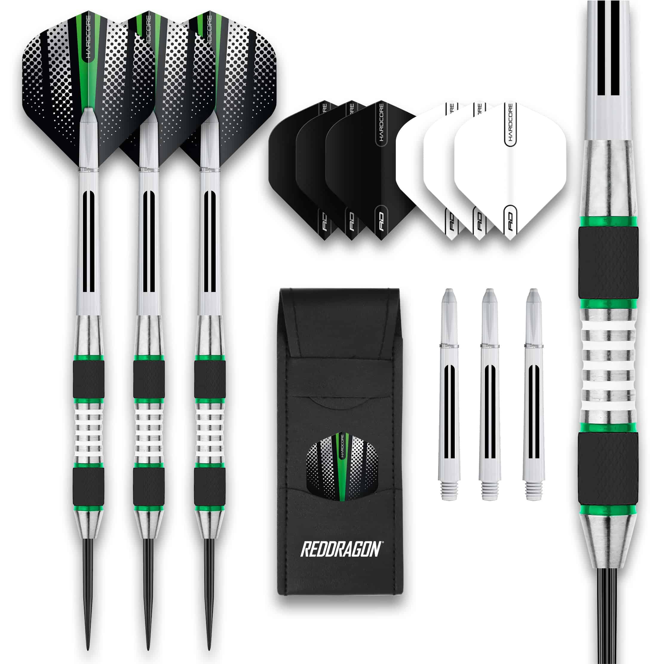RED DRAGON Evos: Set de Dardos de Tungsteno Verde de 24
