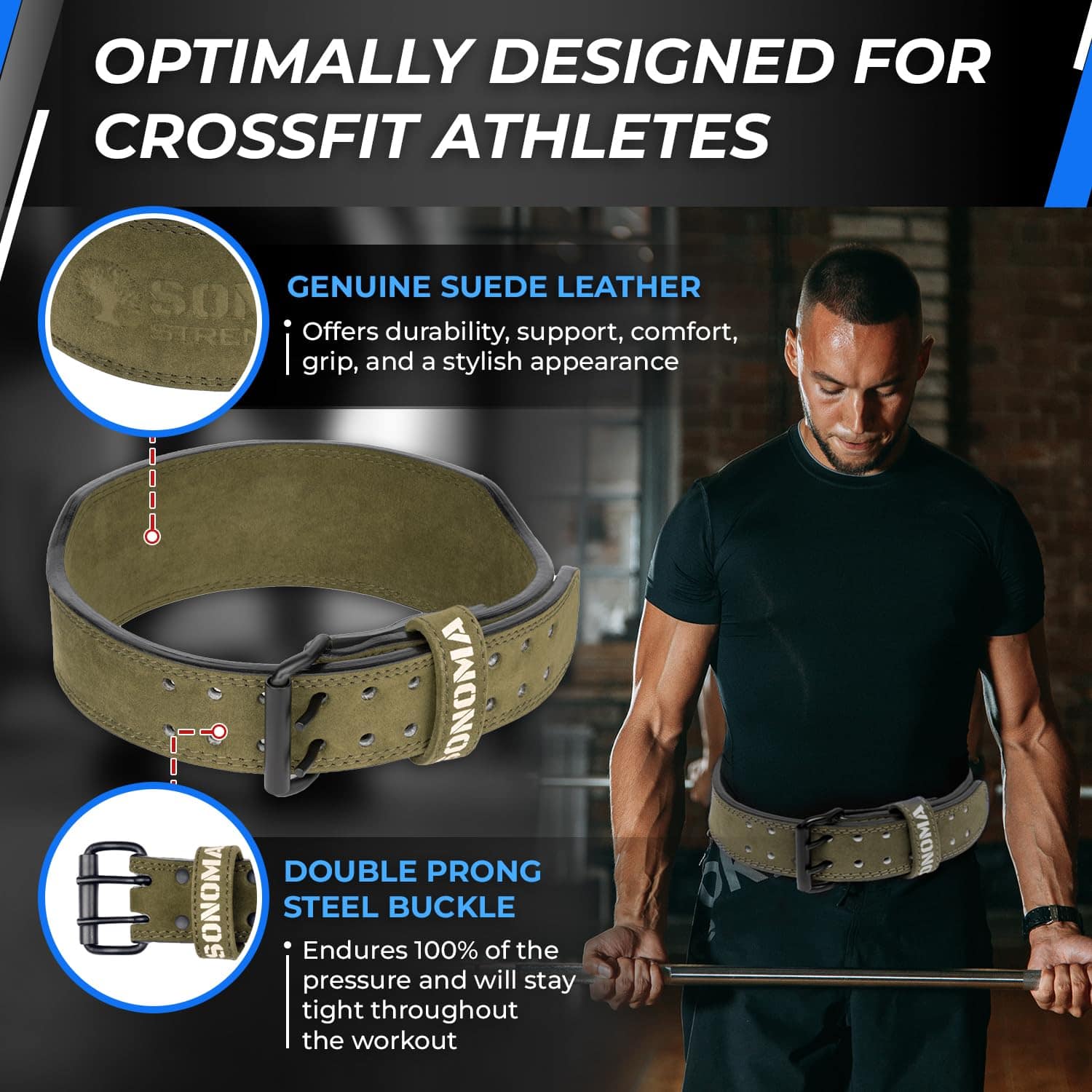 Cinturón de Levantamiento de Pesas Sonoma -Green - Imagen 3