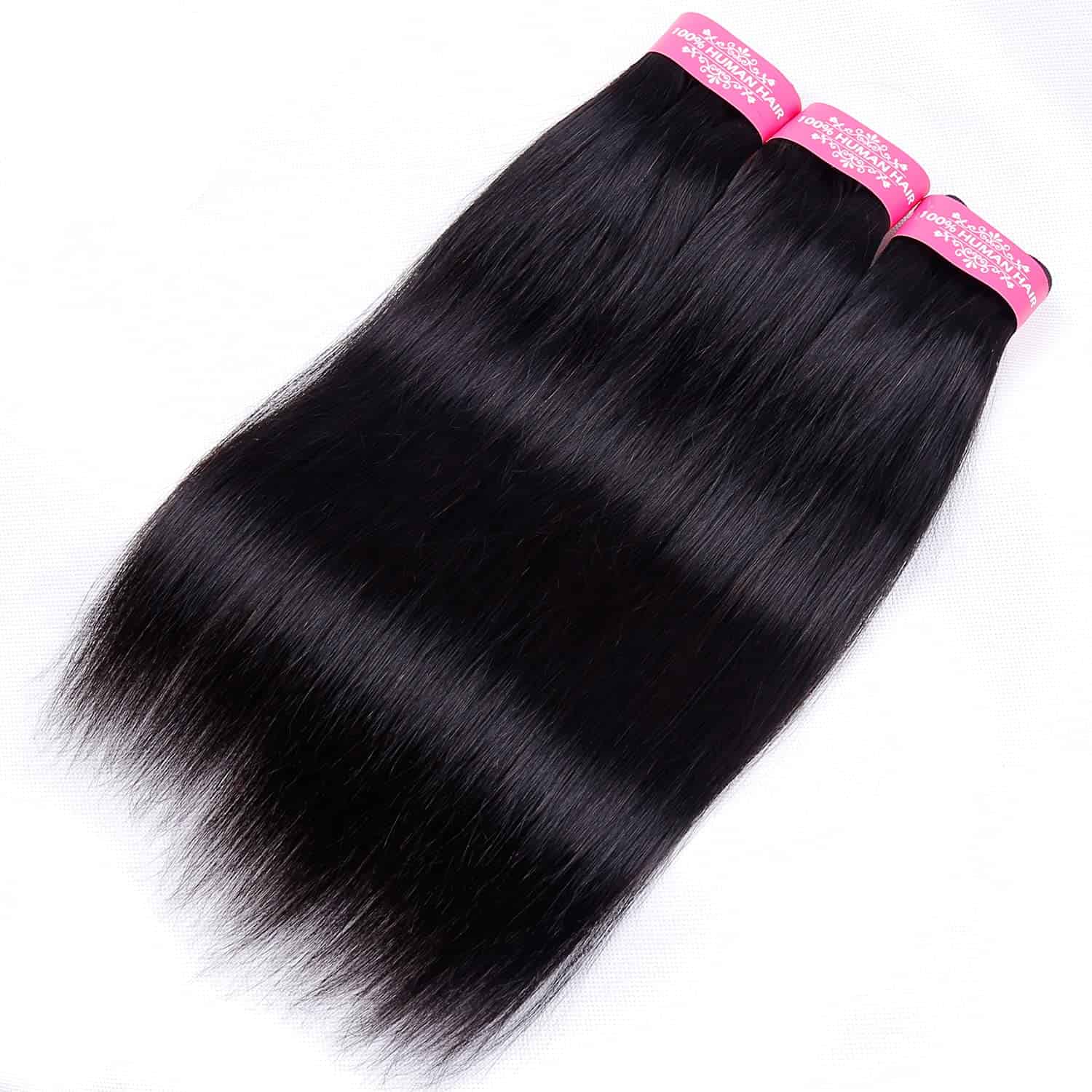 FQ Paquetes de Cabello Humano Recto con Cierre (12 14 - Imagen 4