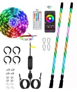 S7 2pcs 3ft Luces de Látigo LED con Control Remoto Luz de