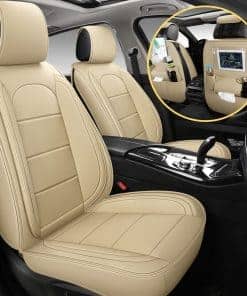 Cubiertas de asiento de cuero AOOG con organizador de