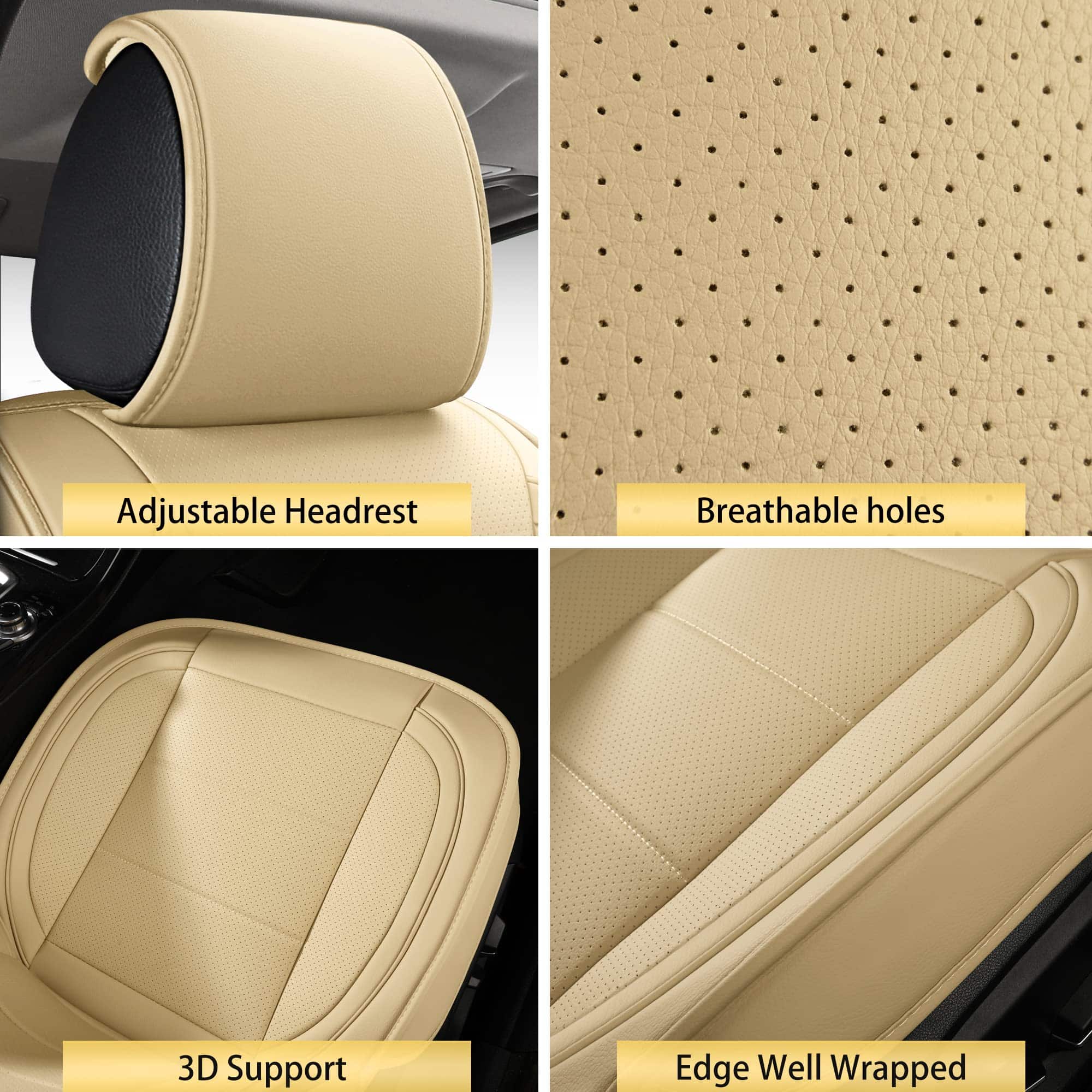 Cubiertas de asiento de cuero AOOG con organizador de - Imagen 10