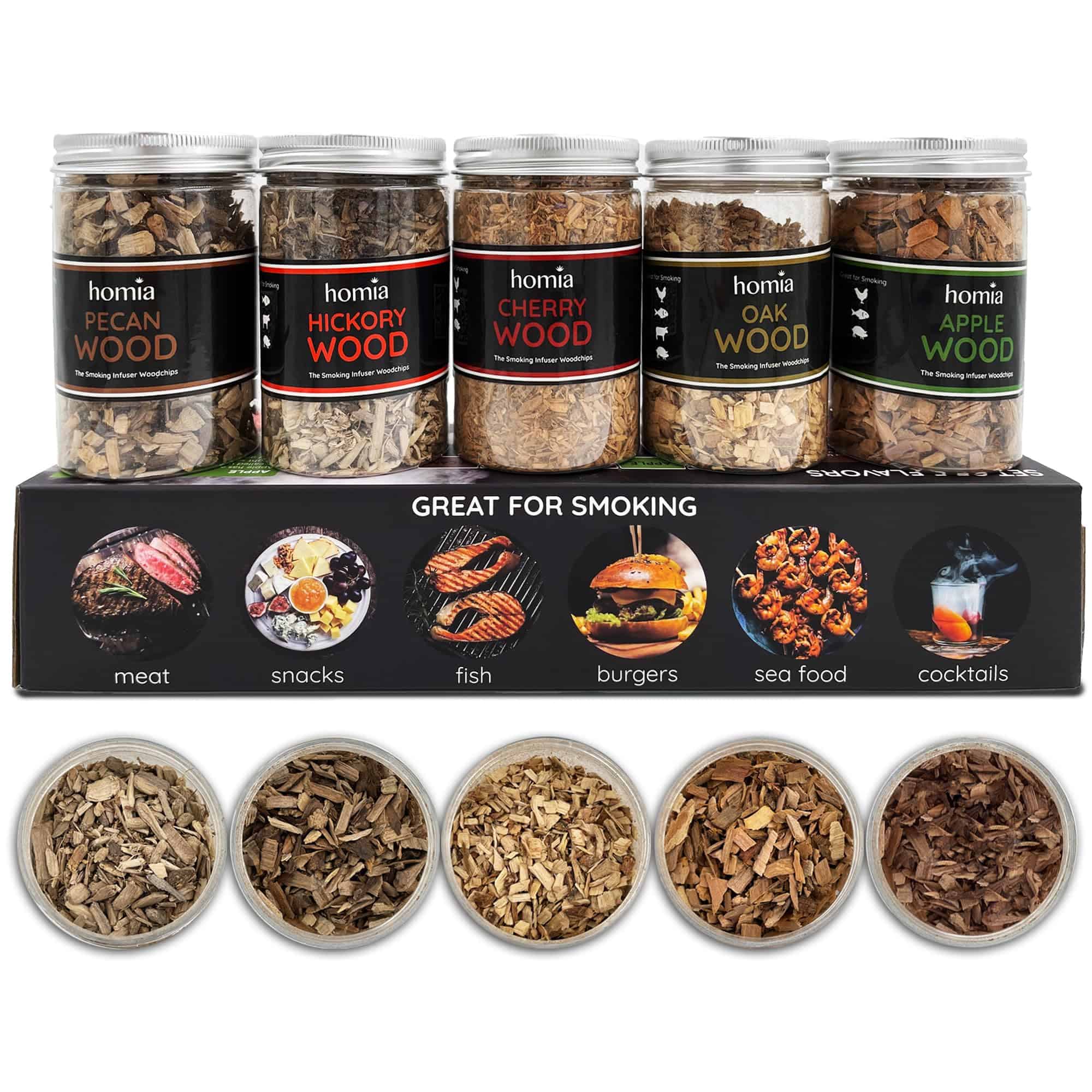 Kit de Ahumador para Cócteles con Astillas de Madera, 5