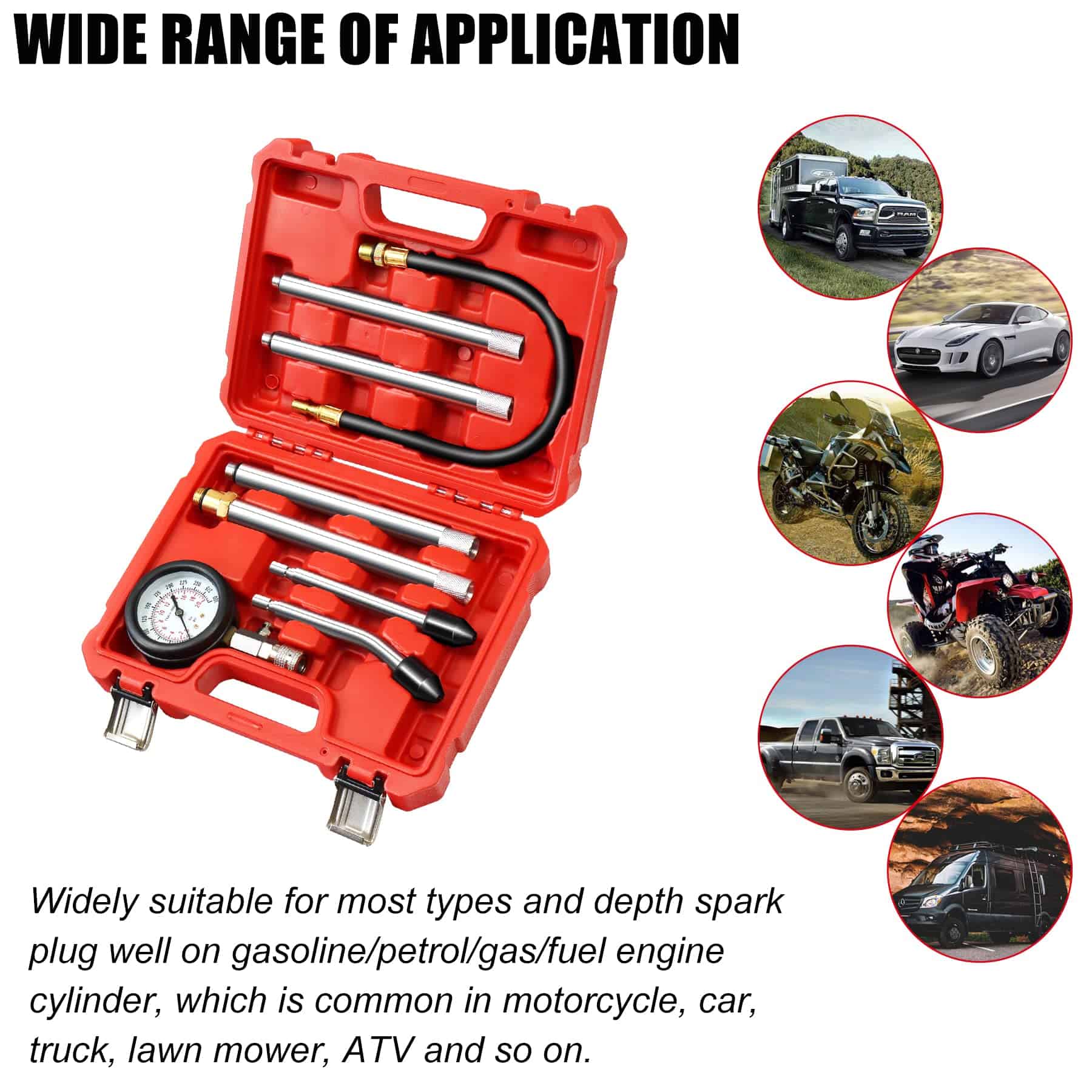 JIFETOR Probador de Compresión de Cilindros, Juego de - Imagen 8