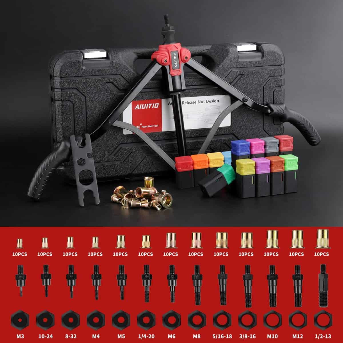 AIUITIO 16'' Herramienta de Tuerca Remachada, Kit de - Imagen 7