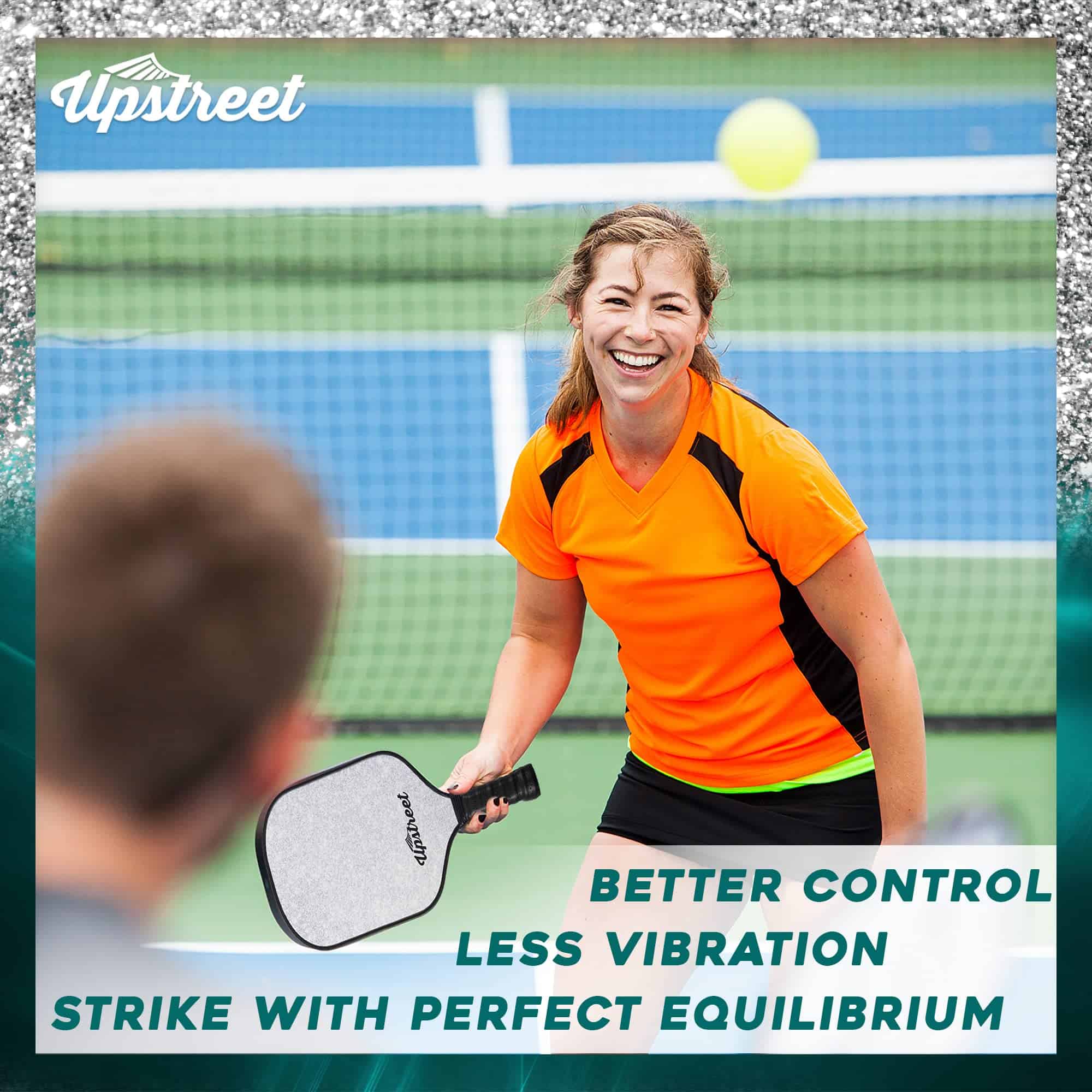 Set de paletas de pickleball Upstreet | Glitter Plata | - Imagen 3