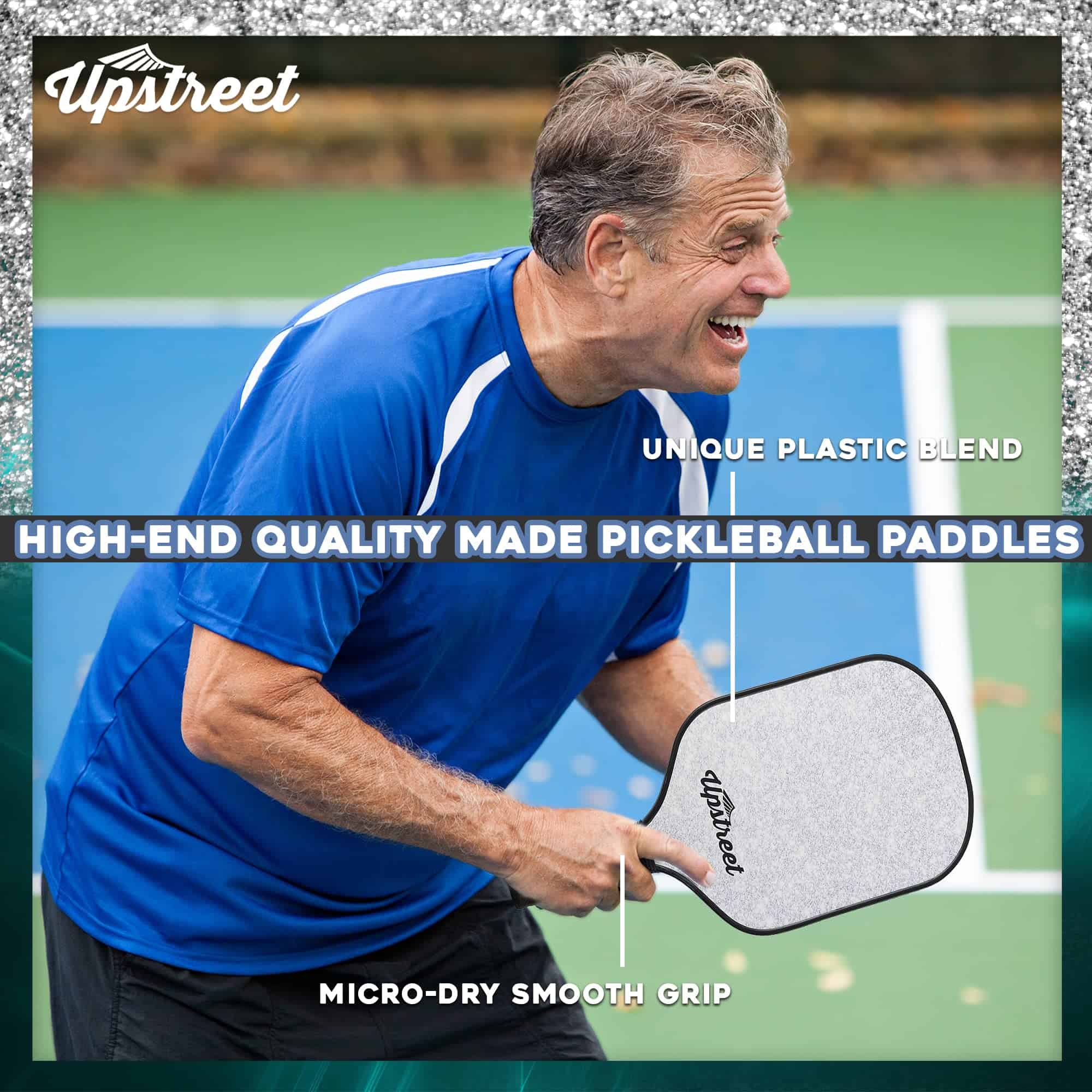 Set de paletas de pickleball Upstreet | Glitter Plata | - Imagen 4