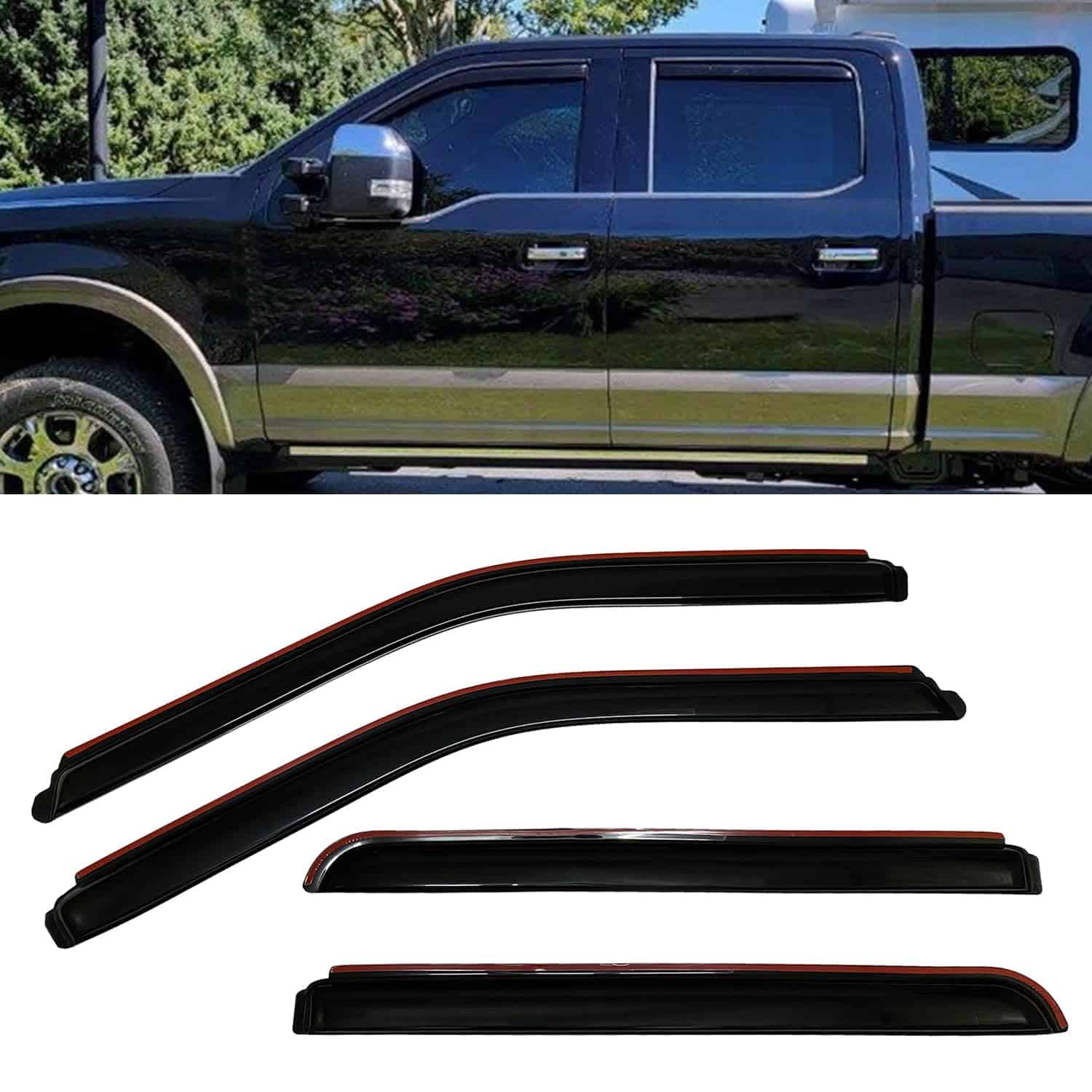 Deflector de ventana de sol y lluvia estilo canalizado para