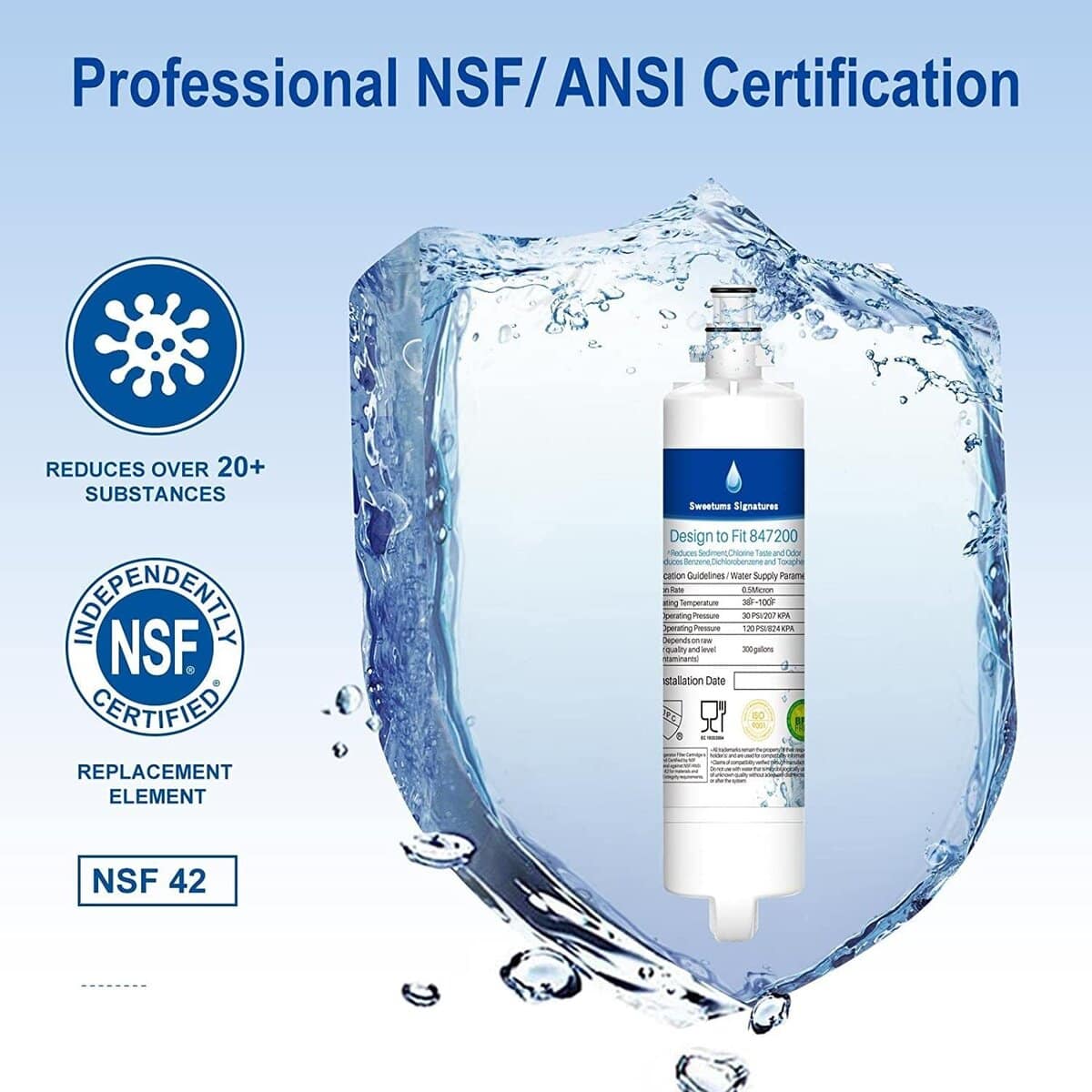 847200 Filtro de Agua de Repuesto para Refrigerador Fisher - Imagen 4