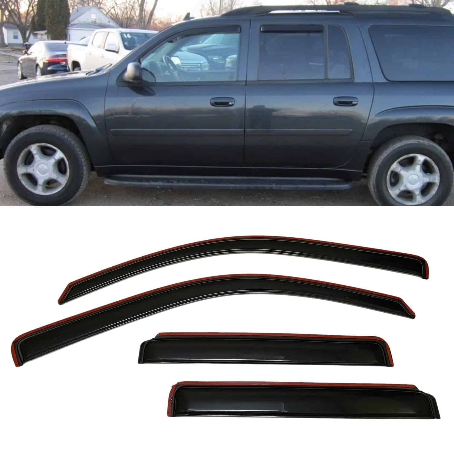 Viseras de Ventana Ahumadas Estilo Canal para Sol y Lluvia