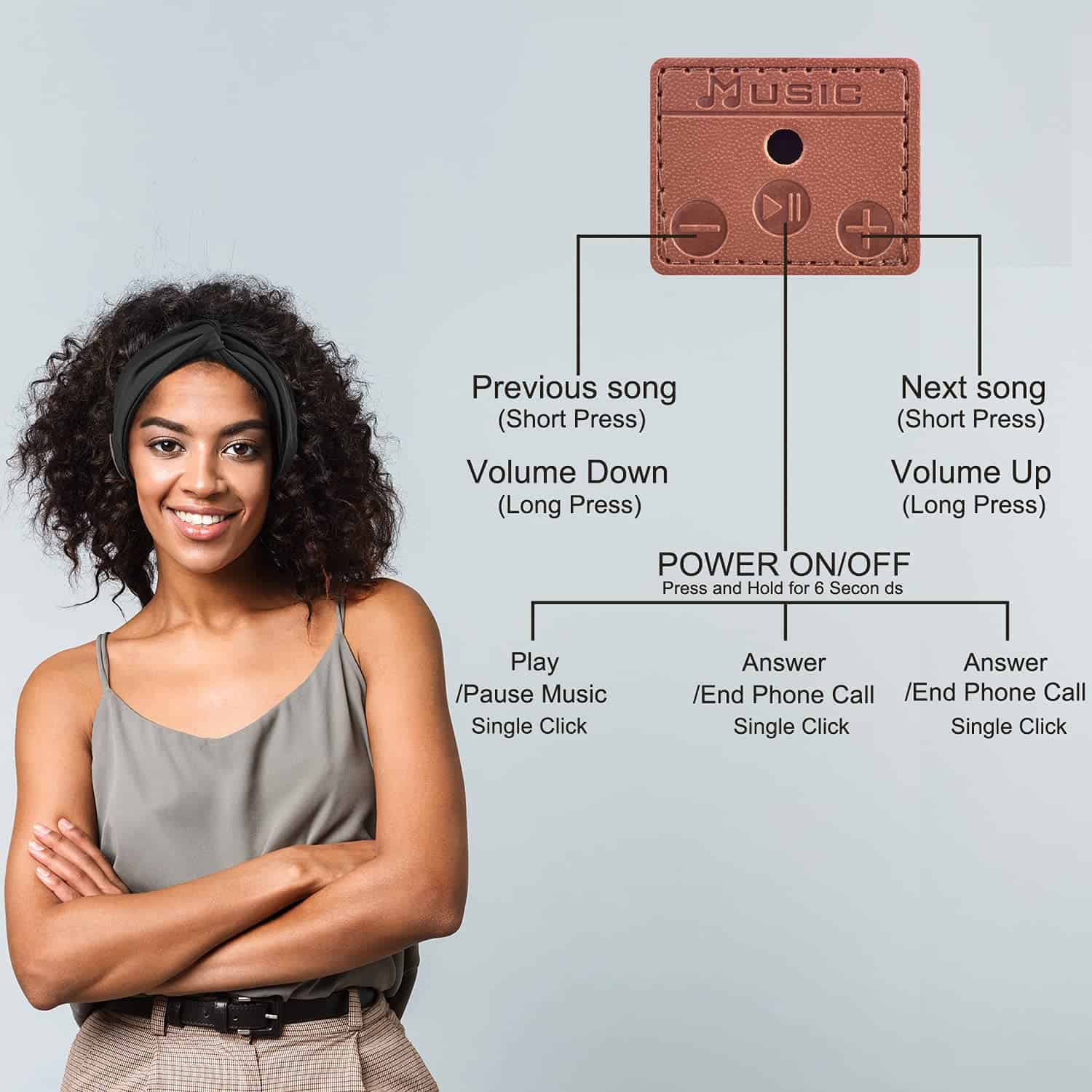 Diadema auricular Bluetooth BULYPAZY para mujeres, - Imagen 5