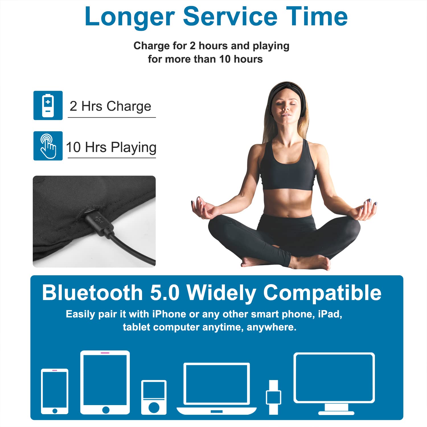 Diadema auricular Bluetooth BULYPAZY para mujeres, - Imagen 7