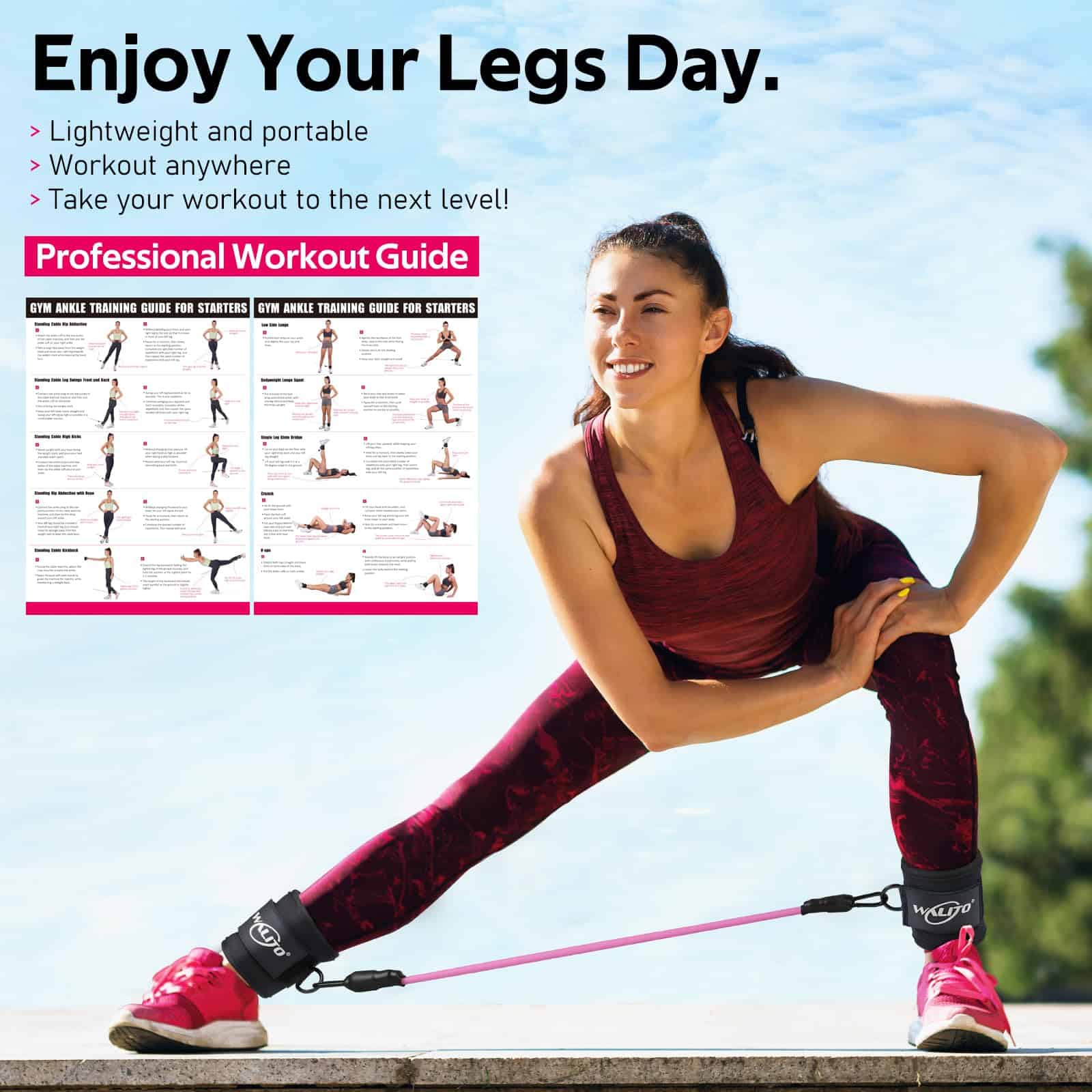 Bandas de resistencia para tobillos -Negro - Imagen 6