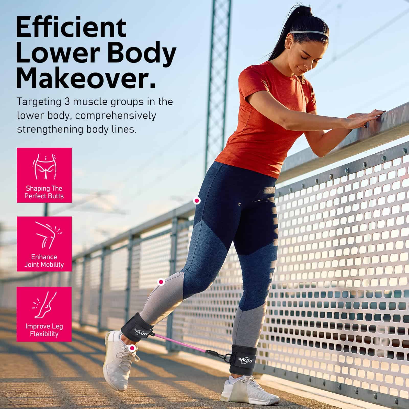 Bandas de resistencia para tobillos -Negro - Imagen 5