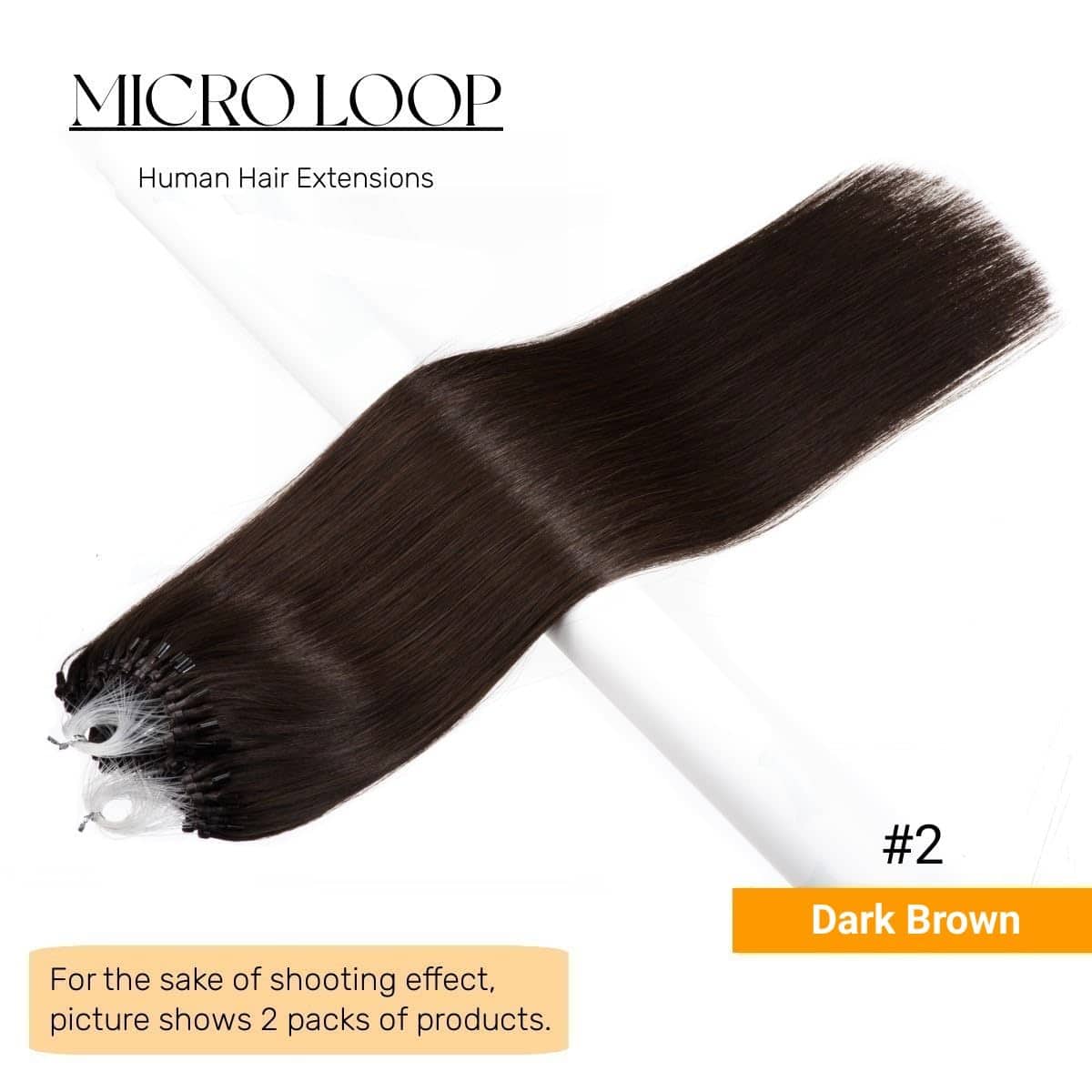 Extensiones de Cabello de Microvínculos de Color Café - Imagen 3
