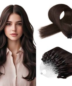 Extensiones de Cabello de Microvínculos de Color Café