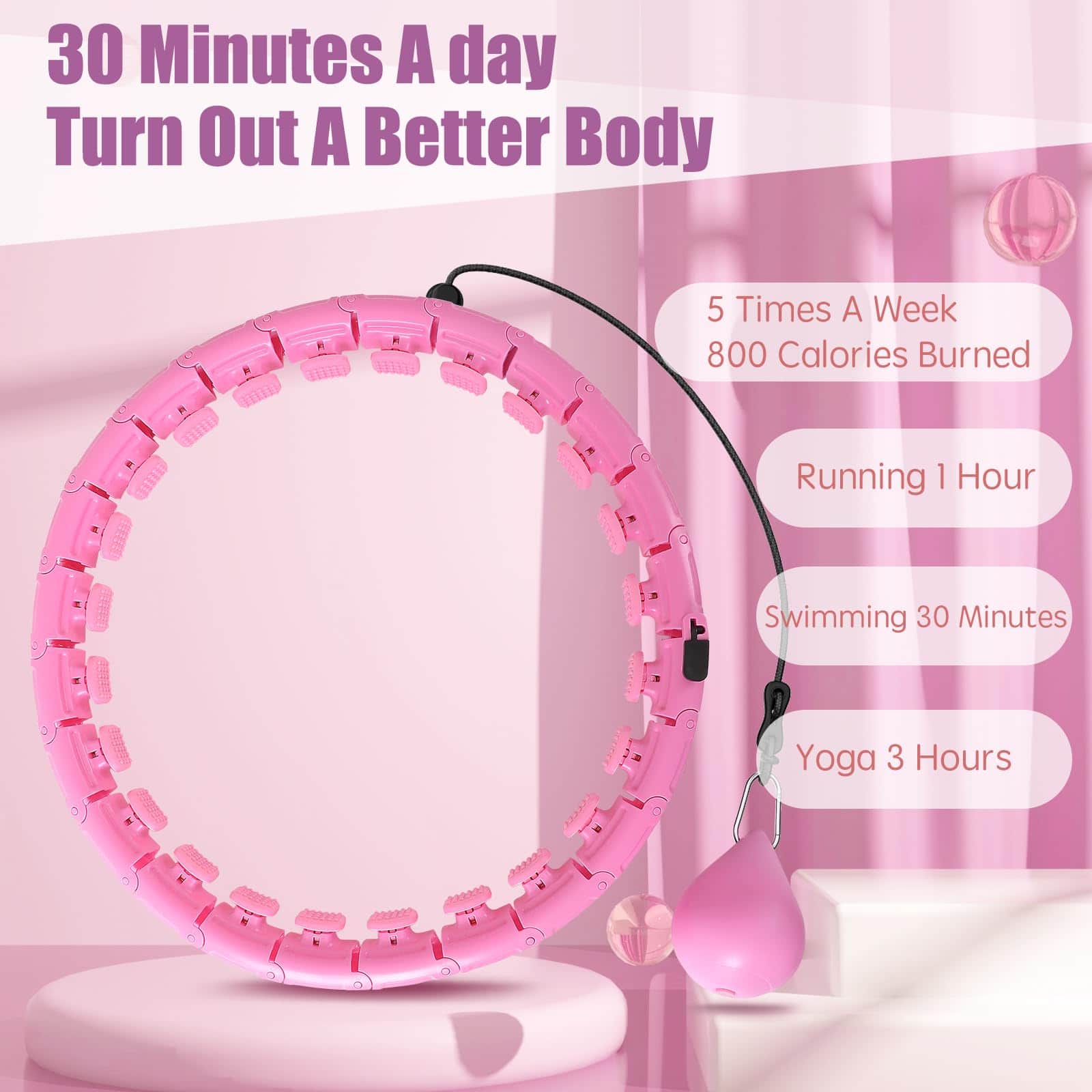 Aro de Ejercicio Ponderado OurStarry 34 Nudos Plus Size, - Imagen 7