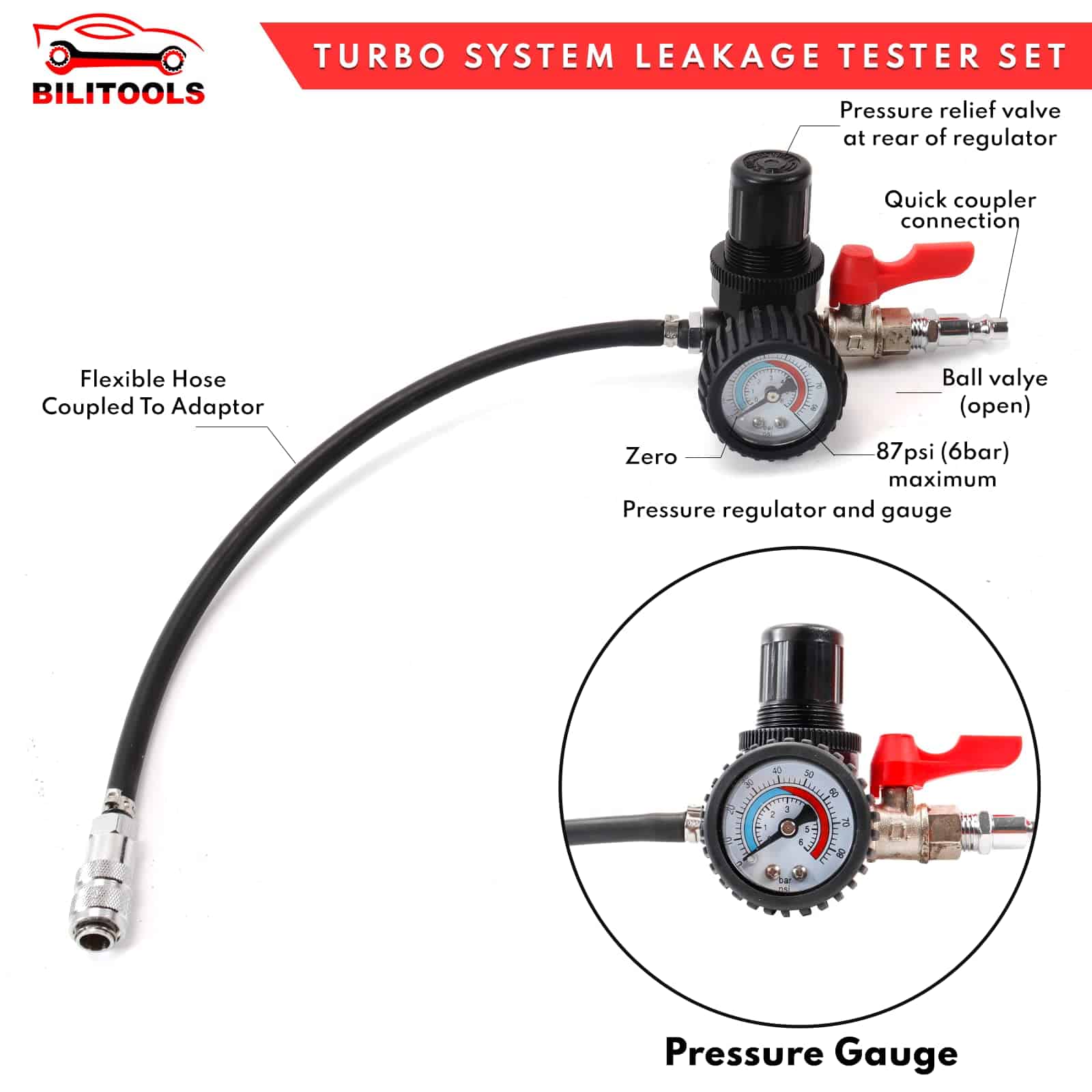 Juego de 9 piezas de probador de fugas de sistema turbo - Imagen 5