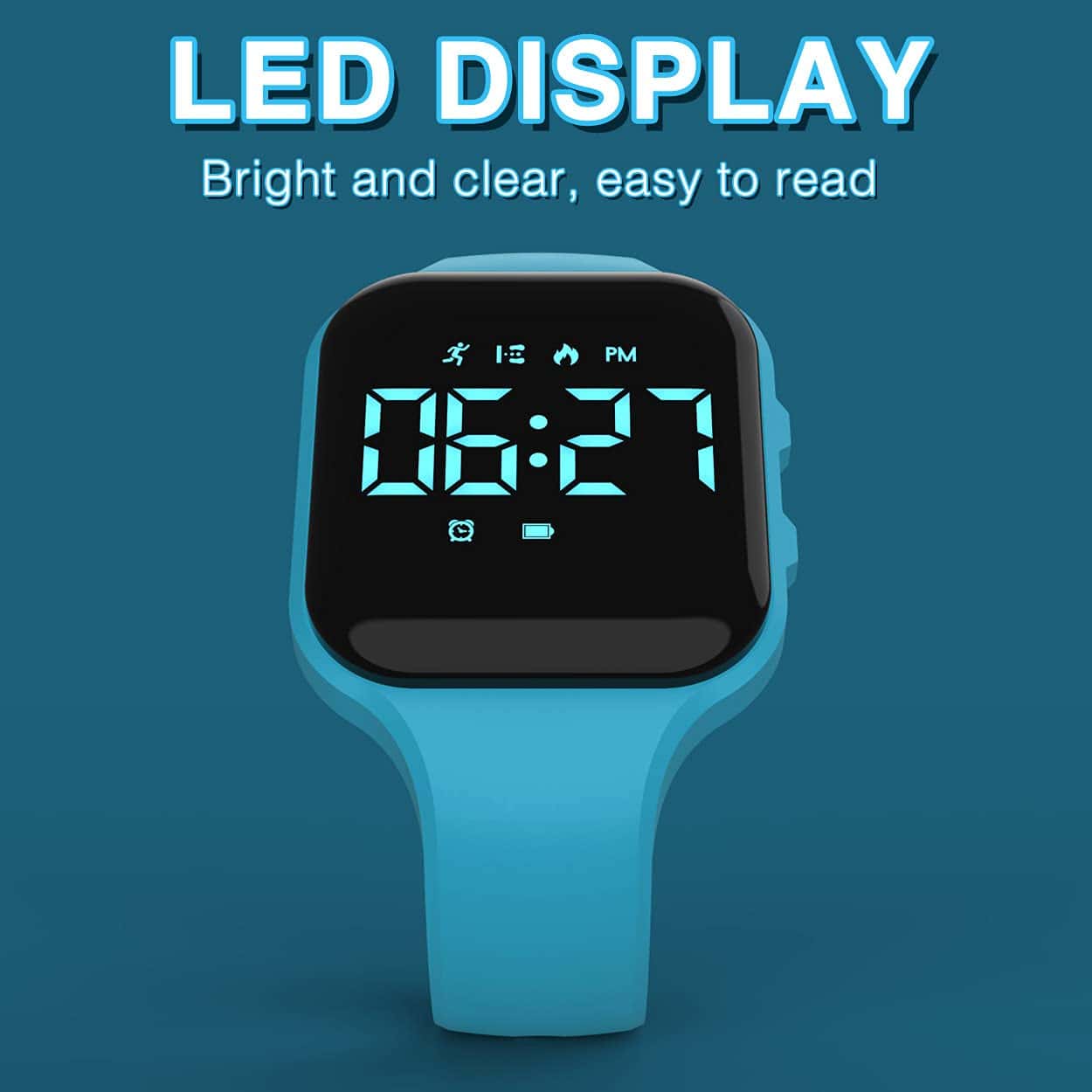 Reloj de seguimiento digital de podómetro Focwony sin - Imagen 6