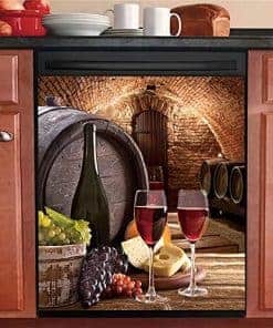 Cubierta para Lavavajillas de Cocina con diseño de Vino,