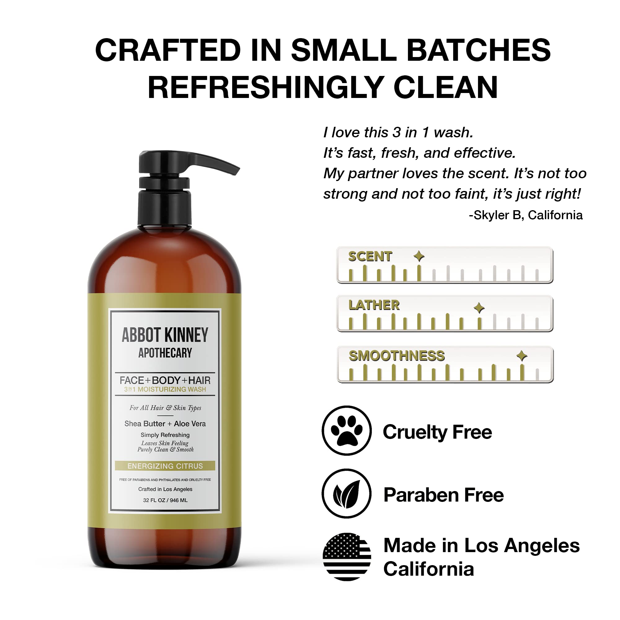 ABBOT KINNEY APOTHECARY 3-en-1 para Hombres, Champú - Imagen 7