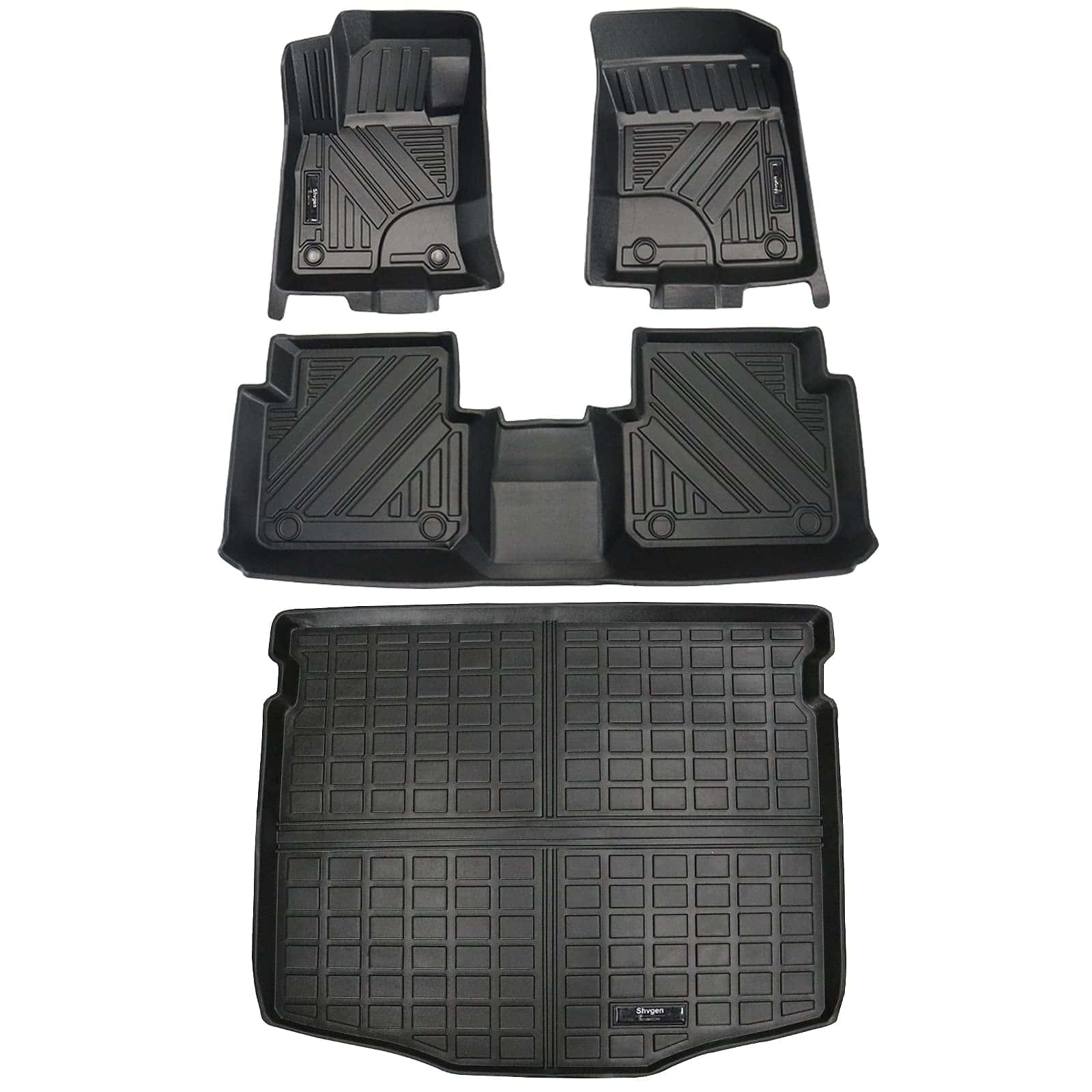 Juego de tapetes para piso de coche de 2 filas y protector