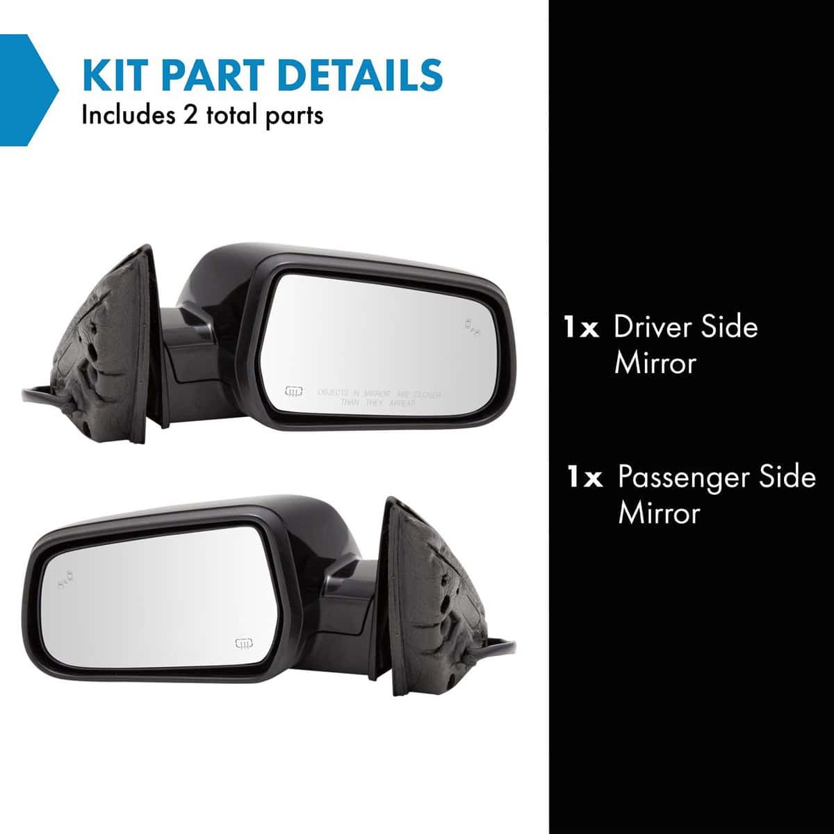 Conjunto de Espejos Lado del Conductor y del Pasajero TRQ - Imagen 3