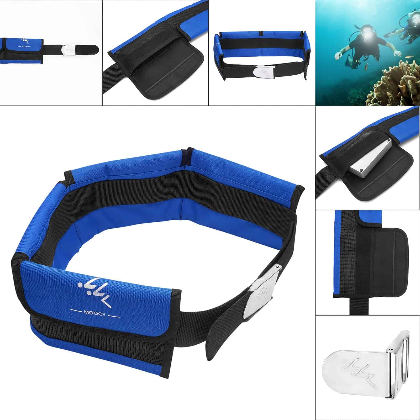 Cinturón de plomos para buceo con 4 bolsillos de neopreno - Imagen 4