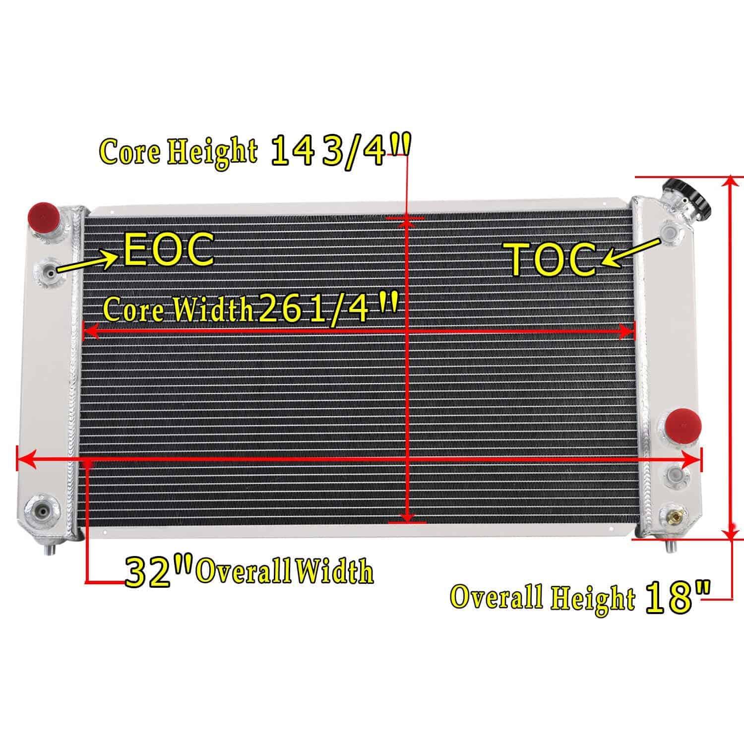 Radiador de aluminio CoolingSnow CU1826 para Chevy Blazer - Imagen 5