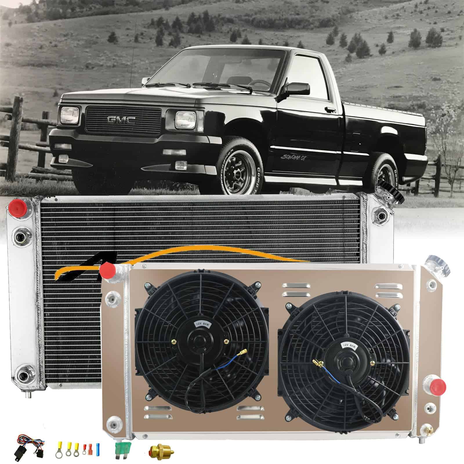 Radiador de aluminio CoolingSnow CU1826 para Chevy Blazer