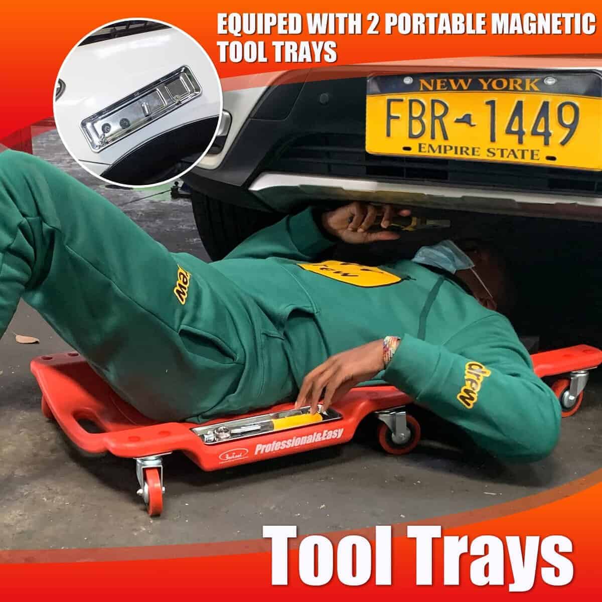 BESTOOL 40'' Mechanic Creeper Pesado con Ruedas Duraderas, - Imagen 4