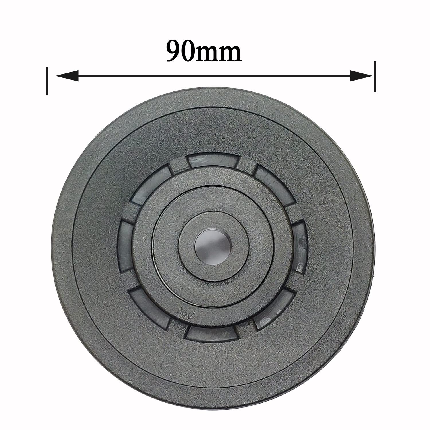 Rueda de Polea de 90mm con Rodamiento Borde Estriado Nylon - Imagen 3