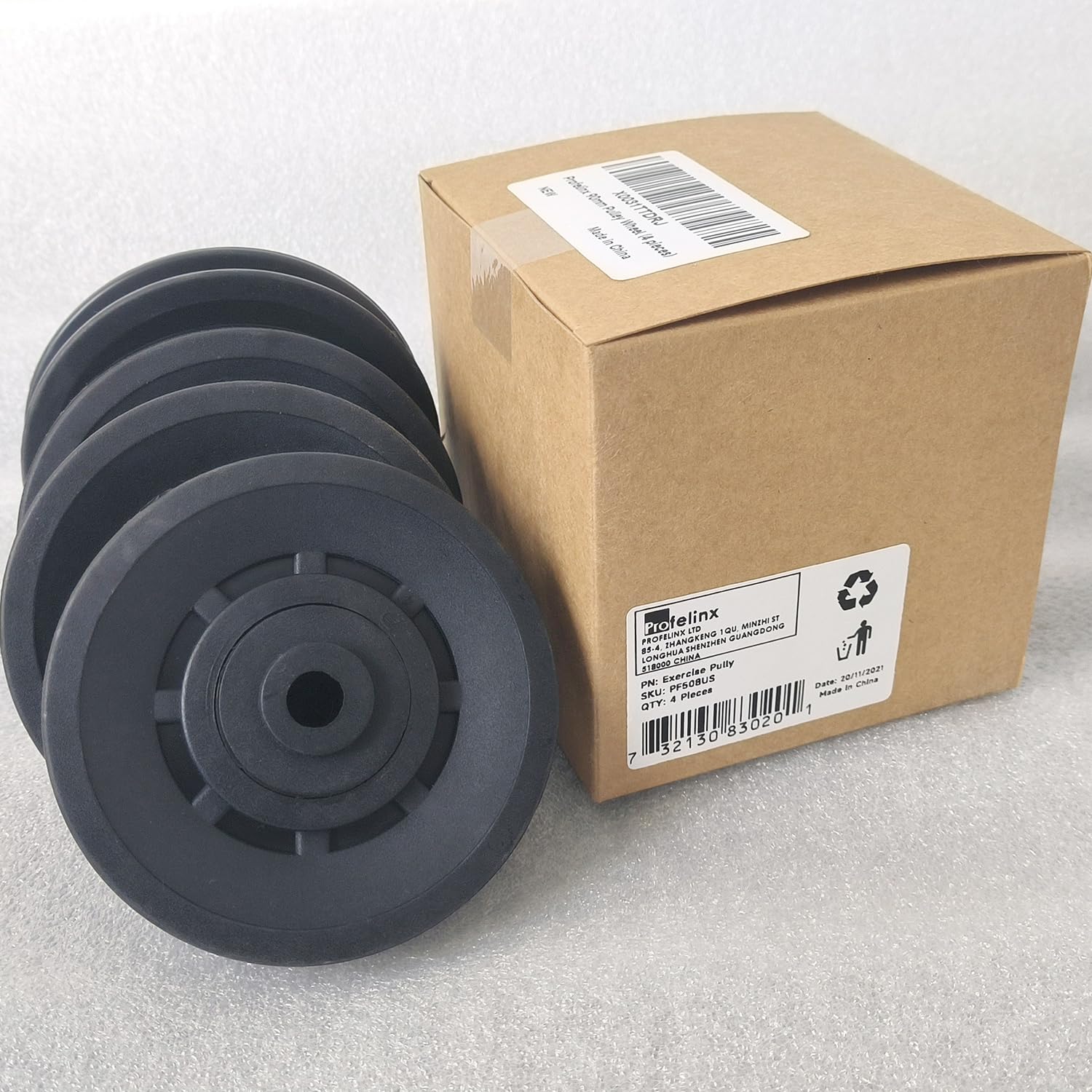 Rueda de Polea de 90mm con Rodamiento Borde Estriado Nylon - Imagen 7