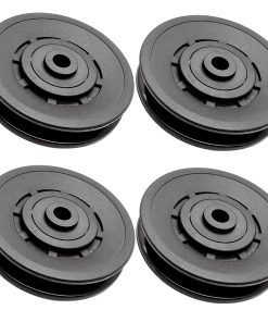 Rueda de Polea de 90mm con Rodamiento Borde Estriado Nylon