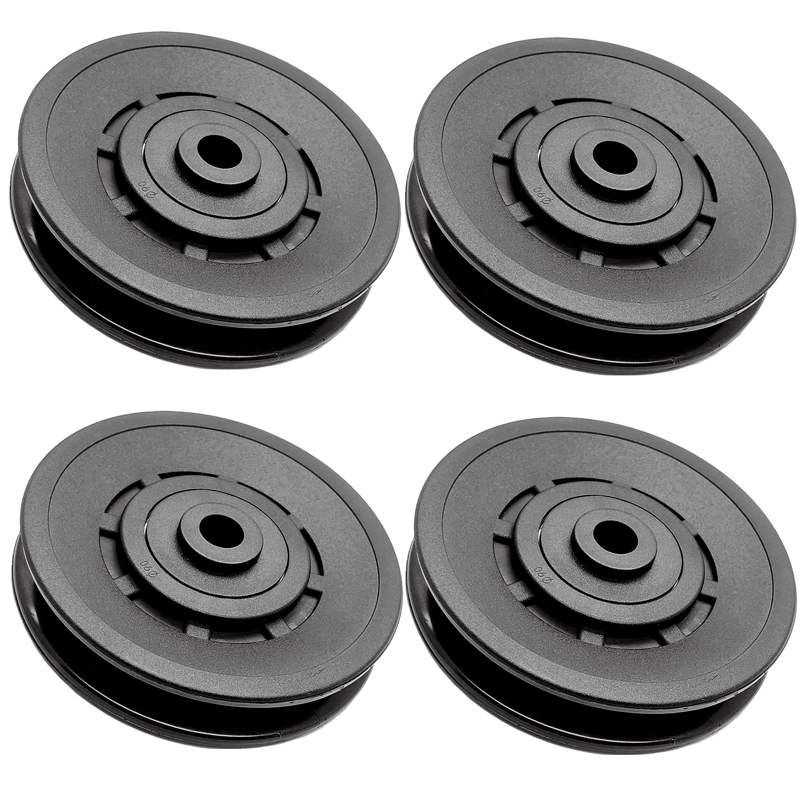 Rueda de Polea de 90mm con Rodamiento Borde Estriado Nylon