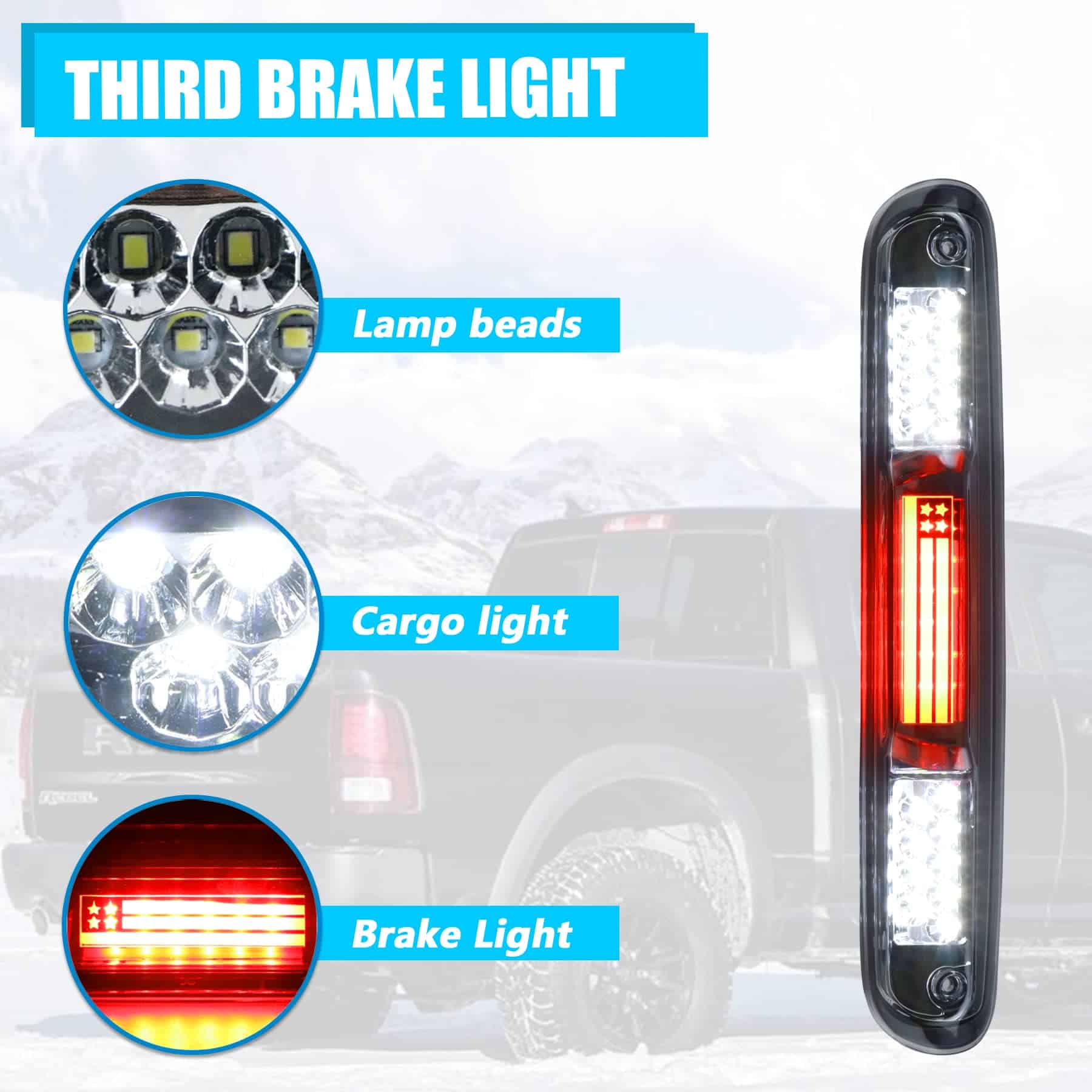 Dibanyou Luz de freno de 3ra luz de carga LED Ensamblaje - Imagen 6