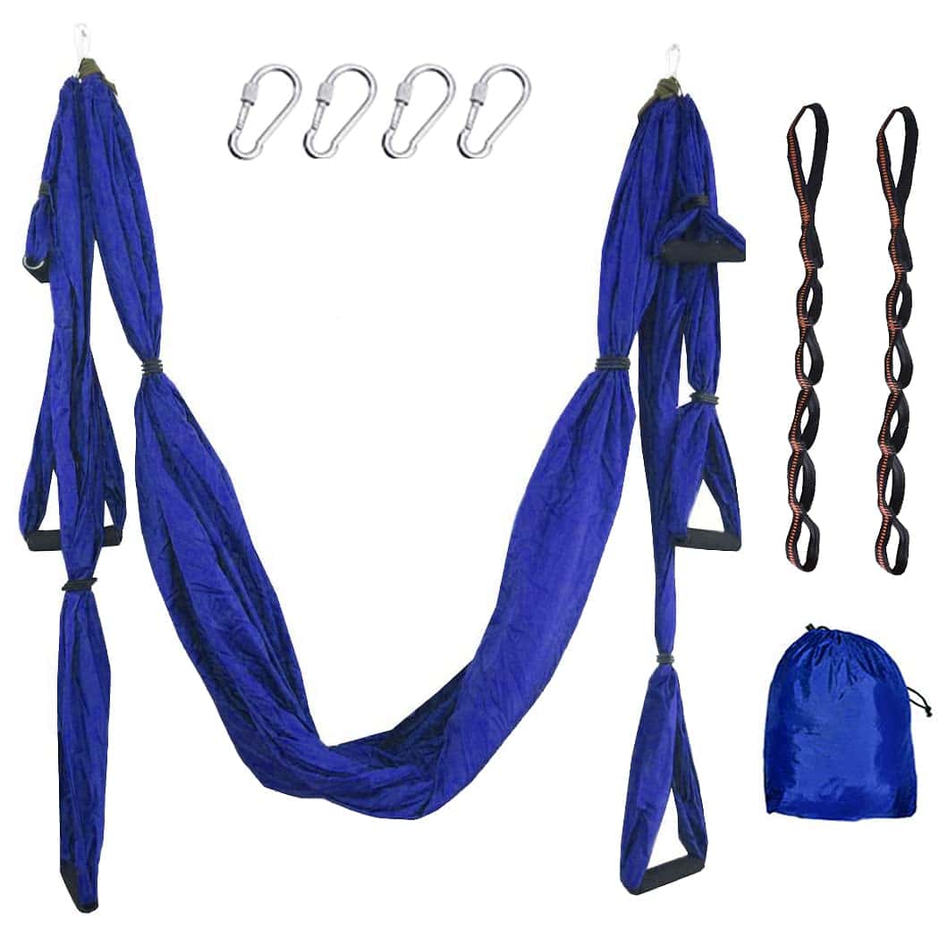 Set de Columpio de Yoga Aéreo con 2 Correas de -Azul