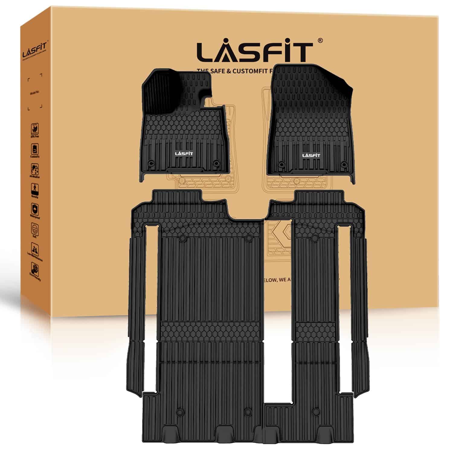 Tapetes para piso LASFIT para Toyota Sienna 8 Asientos