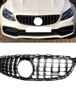 Parrilla delantera estilo C63 C63S GT R AMG para Mercedes